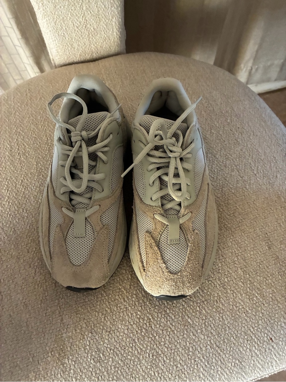 Yeezy Men's Sneakers in Light Beige and Cream